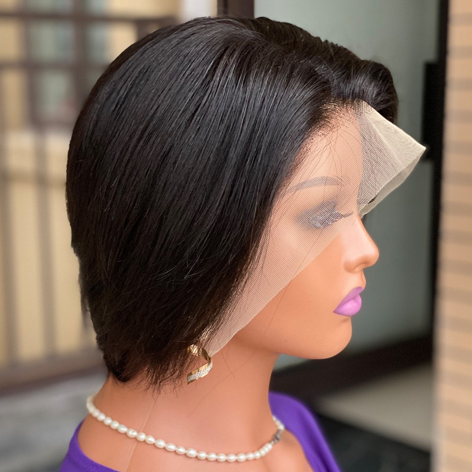 13x4 pixie cut lace front wigs human hair